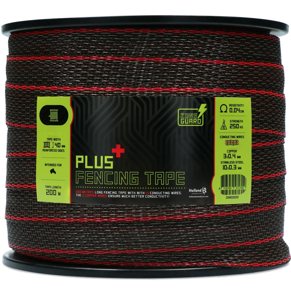 Ruban électrifiable marron 40 mm avec bords renforcés, 200 m – ZoneGuard Plus – Image 1