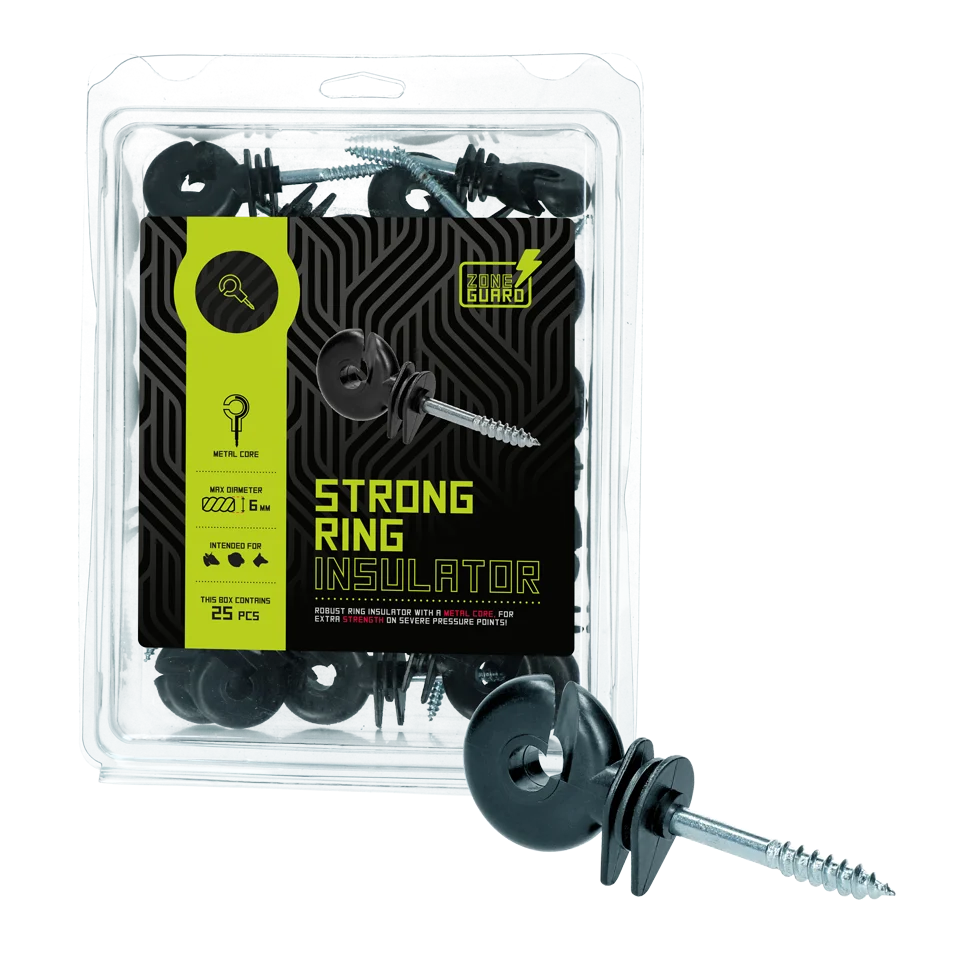 Isolateur anneau avec âme traversante, noir, 25 pièces – ZoneGuard Strong – Image 2