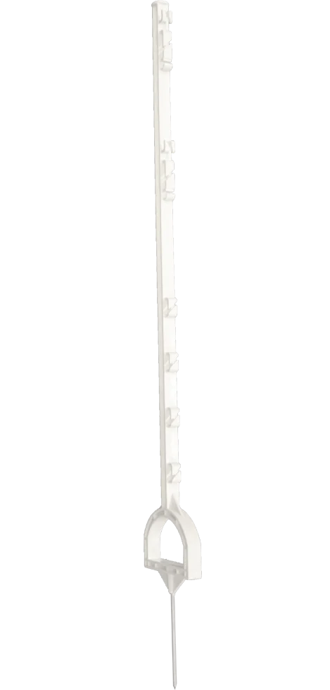 Piquet à enfoncer au pied avec marche pied, 115 cm, blanc – ZoneGuard