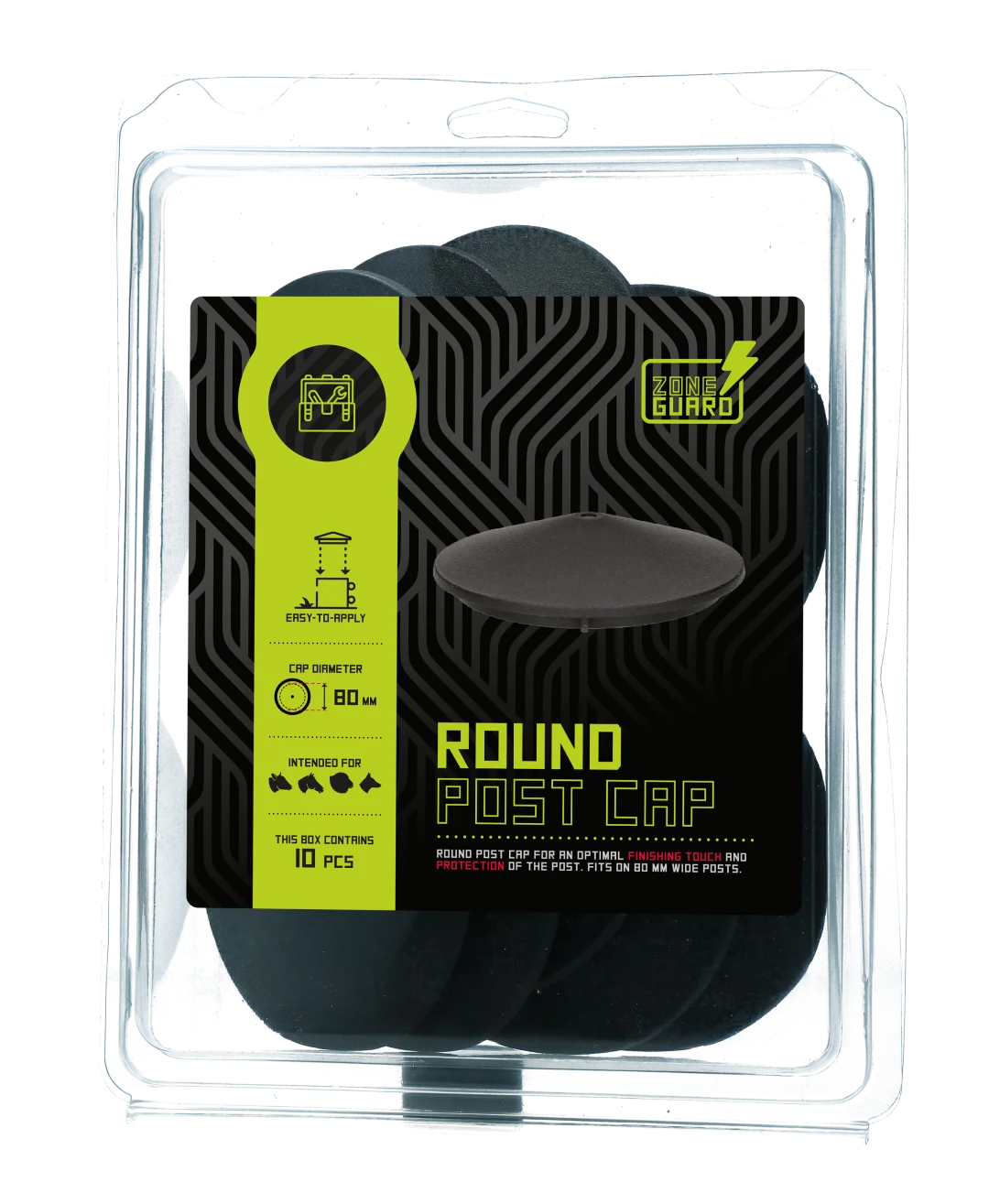 Capuchon rond pour piquet 80 mm avec trou de fixation – ZoneGuard – Image 3