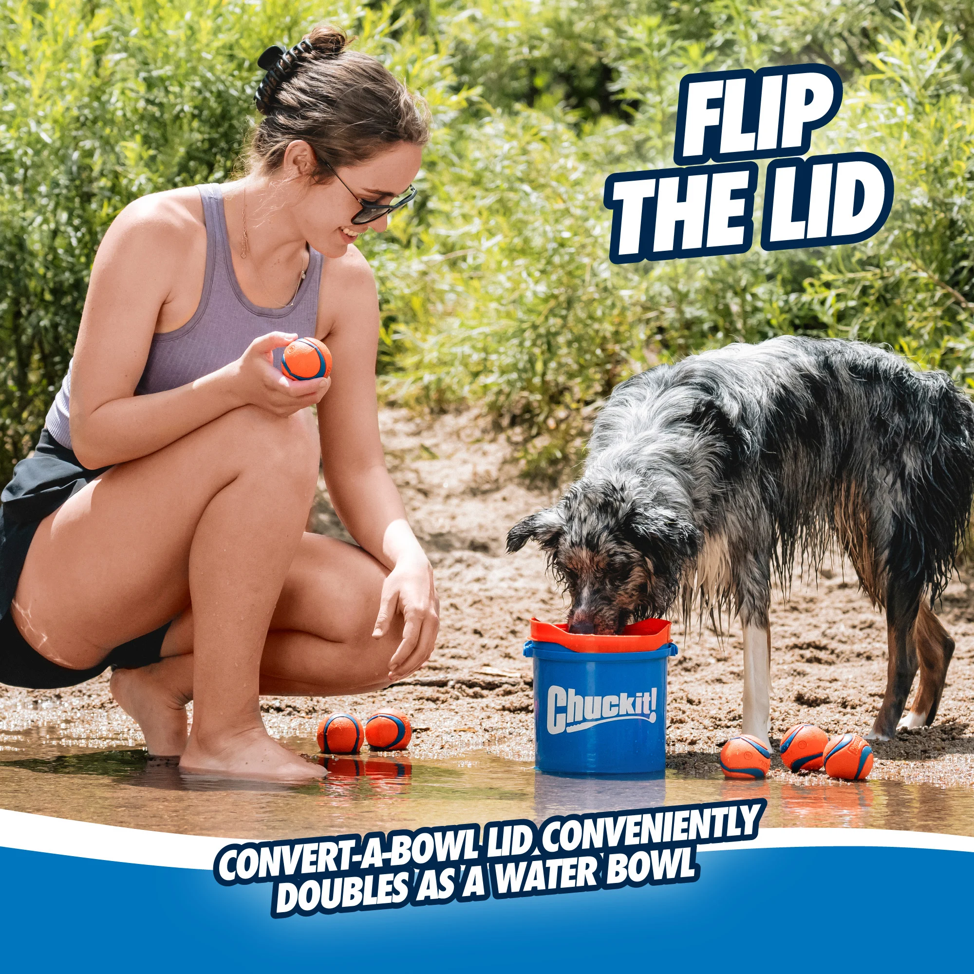 Set de balles pour chien avec seau et trous de drainage, 8 balles M – Chuckit! Bucket – Image 6