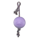 Balle pour chien avec corde, flottante, violet clair S (10 cm) – Jolly Pets Romp-n-Roll