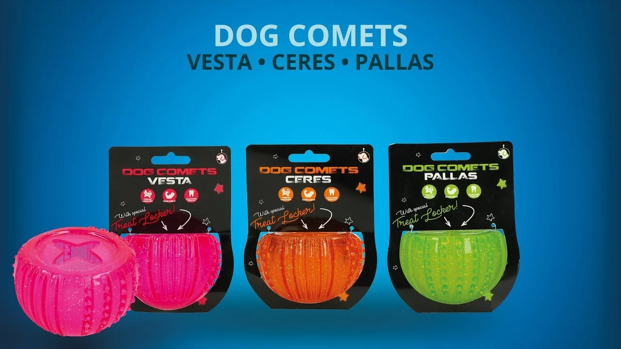 Jouet à friandises en caoutchouc TPR, rose, ø 7 cm – Dog Comets Ceres - Treat Locker – Image 4