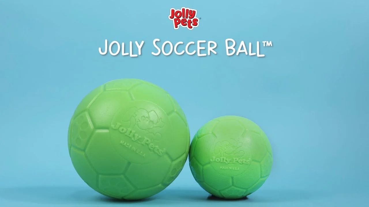 Balle de rapport pour chien, orange et blanc, 15 cm – Jolly Pets Jolly Soccer Ball – Image 3